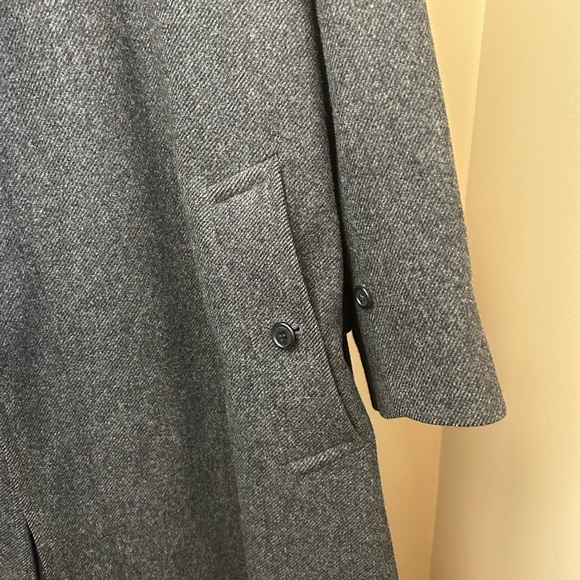 Burberrys Charcoal Button Front Lined Wool Trench Coat Size 52 Short - Picture 9 of 13